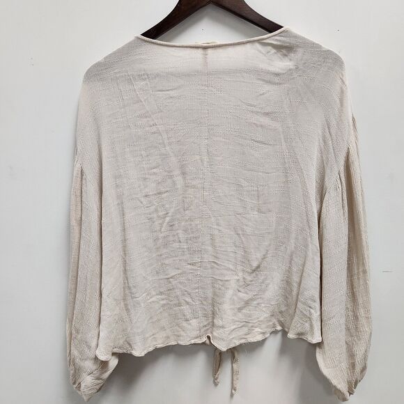 Before You Embroidered Gauzy Boho Peasant Floral Blouse Size M Balloon Sleeve - Picture 4 of 13